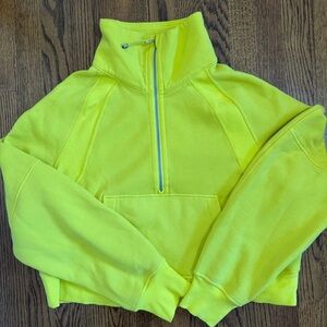 Lululemon Yellow Scuba 1/4 Zip Front Pocket Size M/L